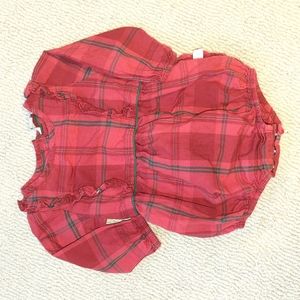 Ruffle Butts Red Plaid Bubble Romper 6-12m